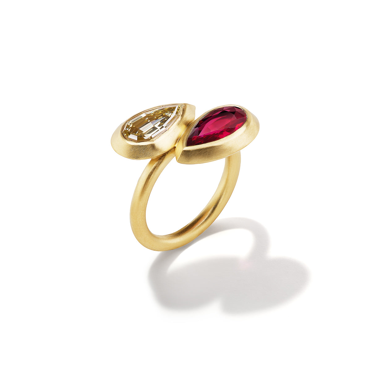 Diamond & Ruby Pear Club Ring