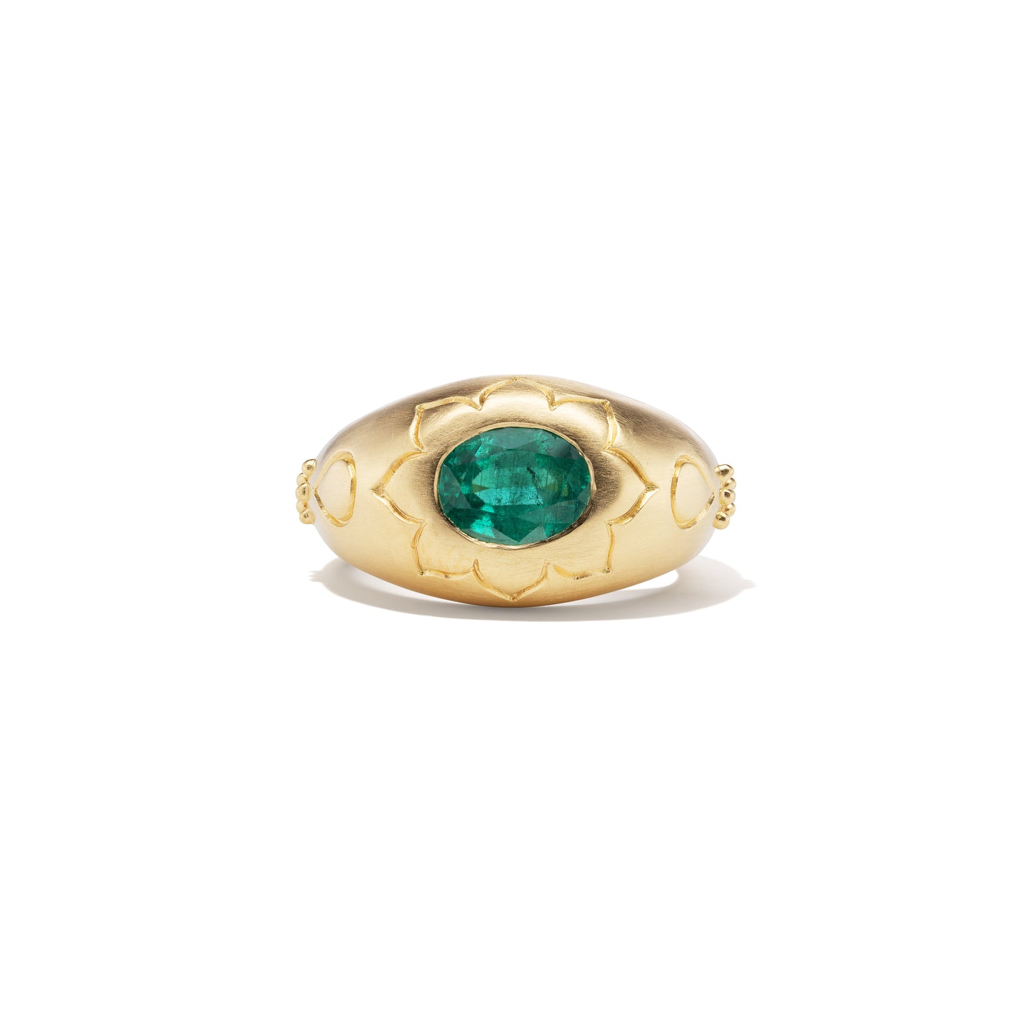 Emerald Lotus Bombé Ring