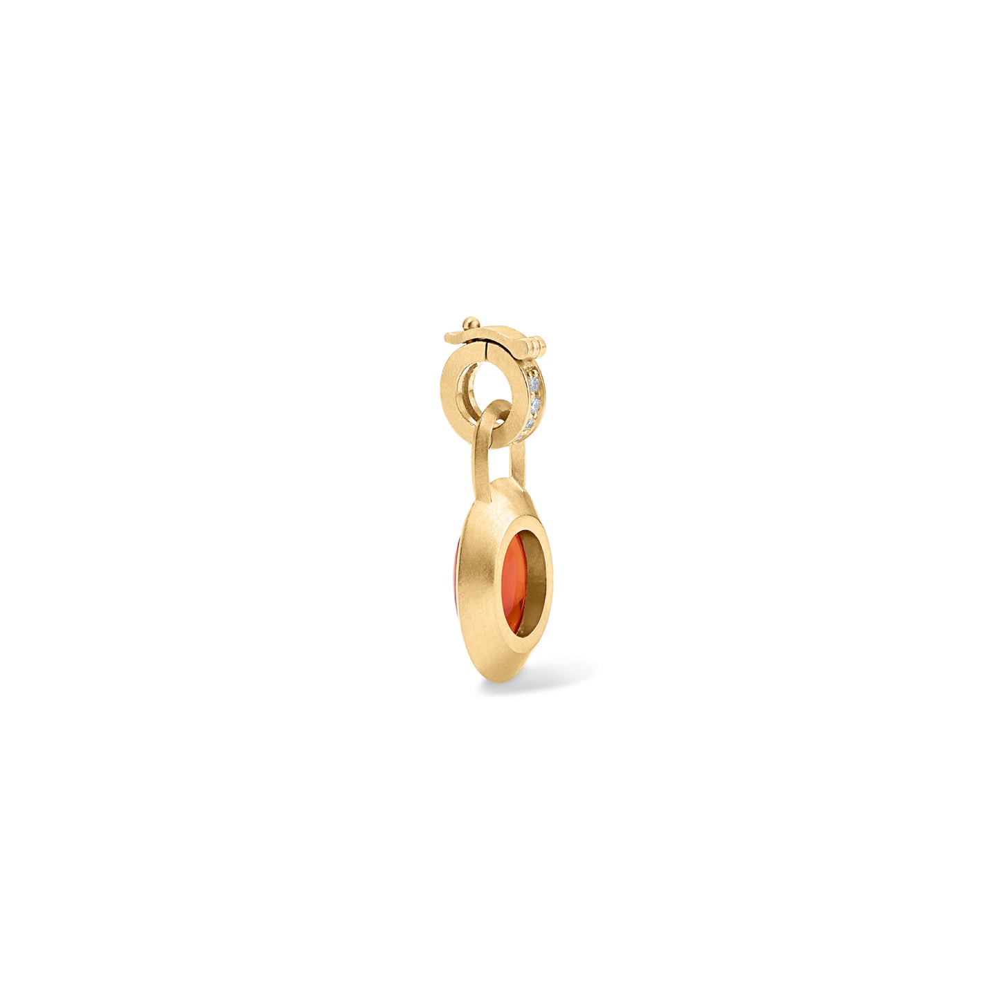 Fire Opal Cabochon Club Pendant