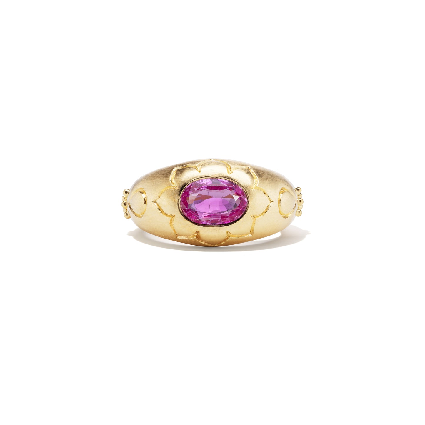 Pink Sapphire Lotus Bombé Ring
