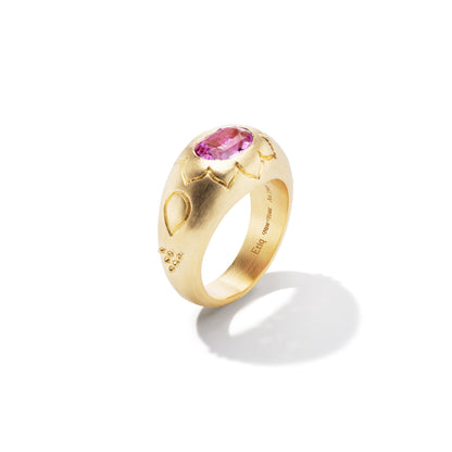 Pink Sapphire Lotus Bombé Ring