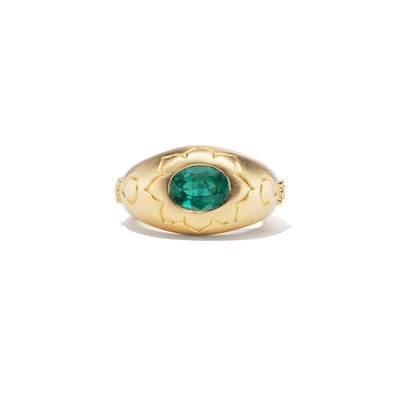 Emerald Lotus Bombé Ring