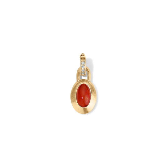 Fire Opal Cabochon Club Pendant