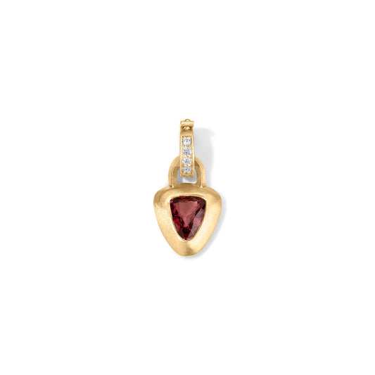 Magenta Spinel Arrowhead Club Pendant