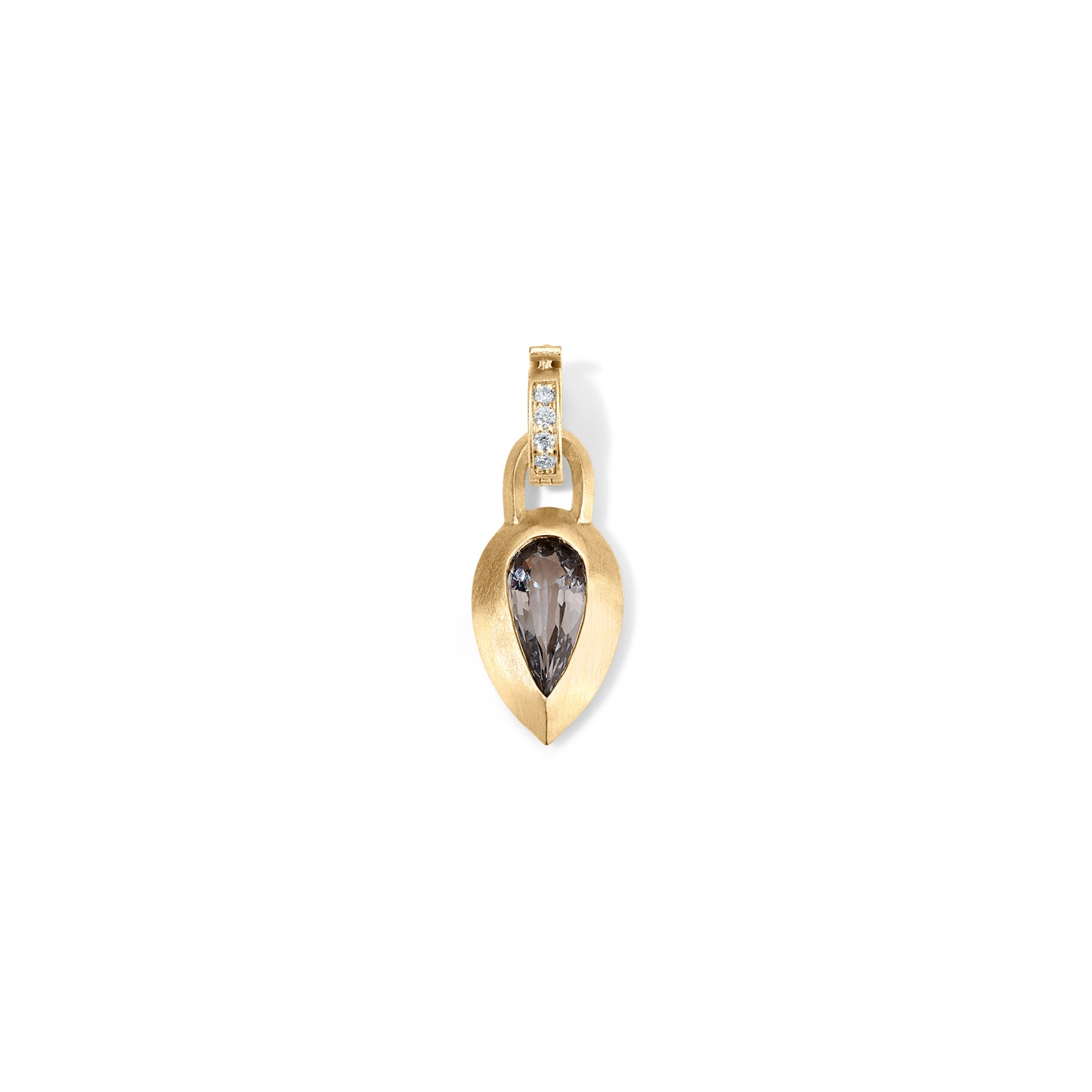 Gray Spinel Spear Club Pendant